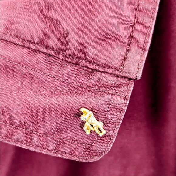 Vintage 90s Eddie Bauer Wool Lined Chore Coat Utility Parka Maroon Red Large EUC - Picture 4 of 16